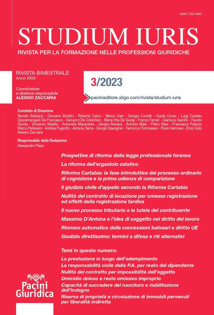La riforma del processo civile: il giudizio di appello 1 Tedioli studium iuris 2023