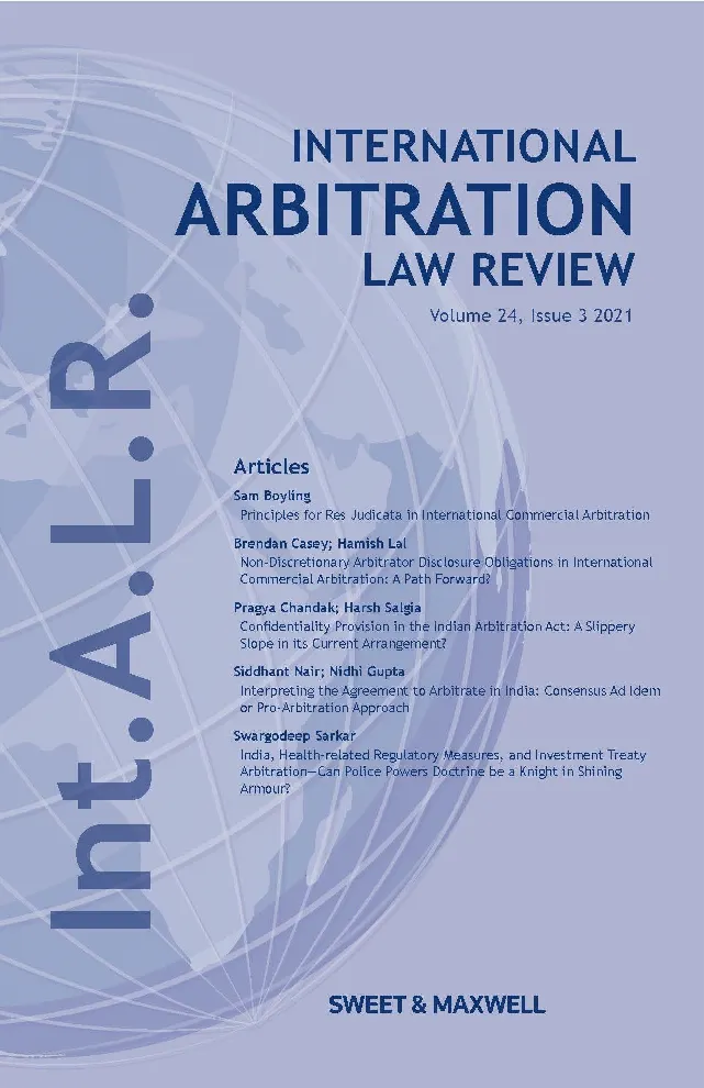 international arbitration law review