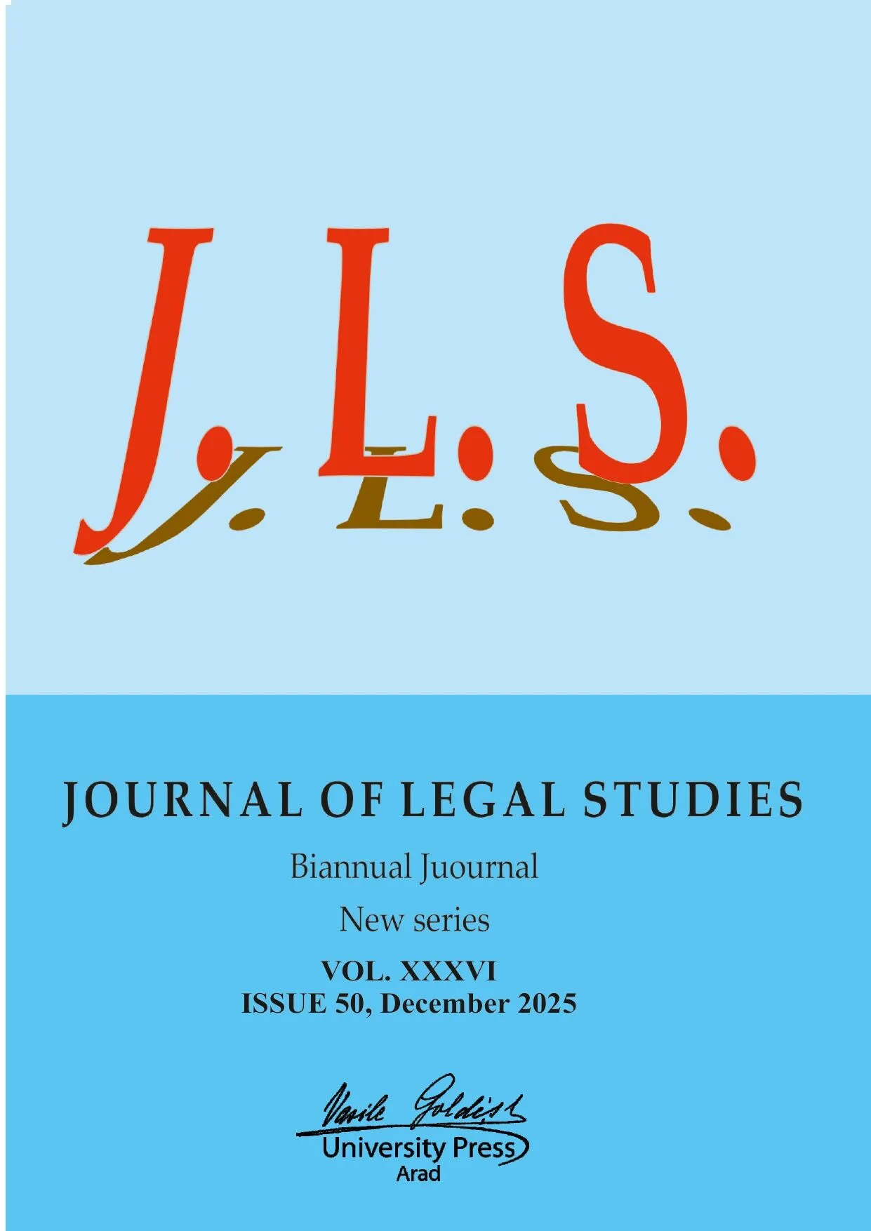 Journal of Legal Studies cover